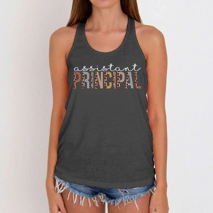 Assistant Principal Leopard Appreciation For Women For Work Women's Knotted Racerback Tank