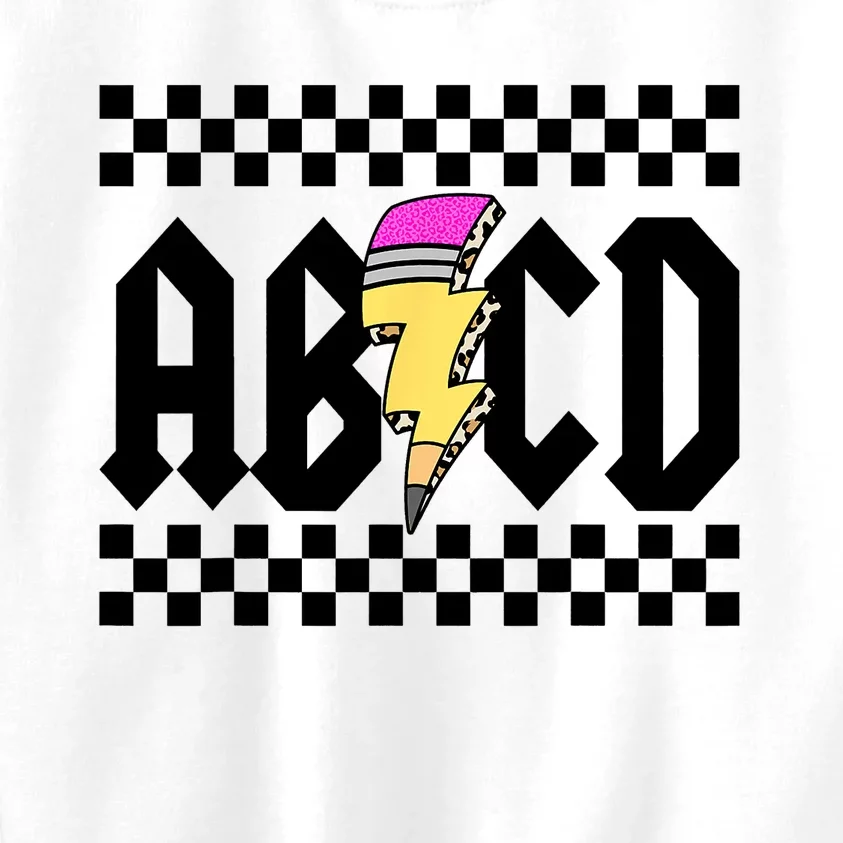 ABCD Pencil Lightning Bolt Back To School Teachers Kids Rock Kids Sweatshirt