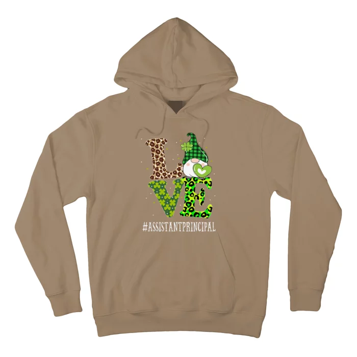 Assistant Principal Love St Patricks Day Gnome Leopard Hoodie