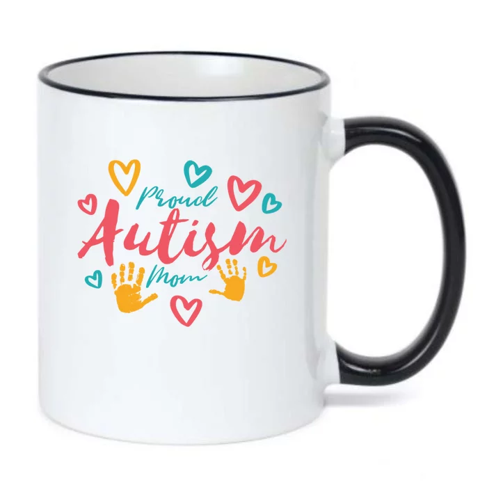 Autism Proud Mom Design Gift Black Color Changing Mug