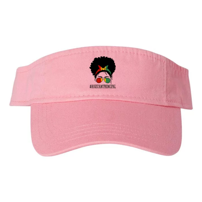 Assistant Principal Messy Bun Black History Month Gift Valucap Bio-Washed Visor