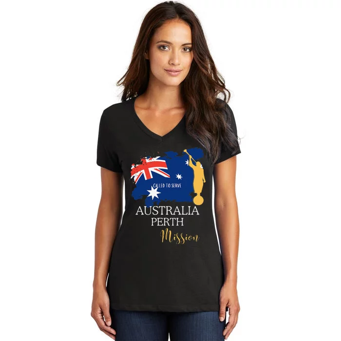 Australia Perth Mormon Lds Mission Missionary Women's V-Neck T-Shirt