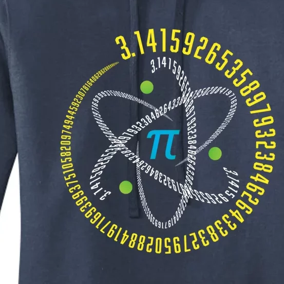 Atom Pi Math Science Stem Gift 3 14 Pi Day Funny Gift Women's Pullover Hoodie