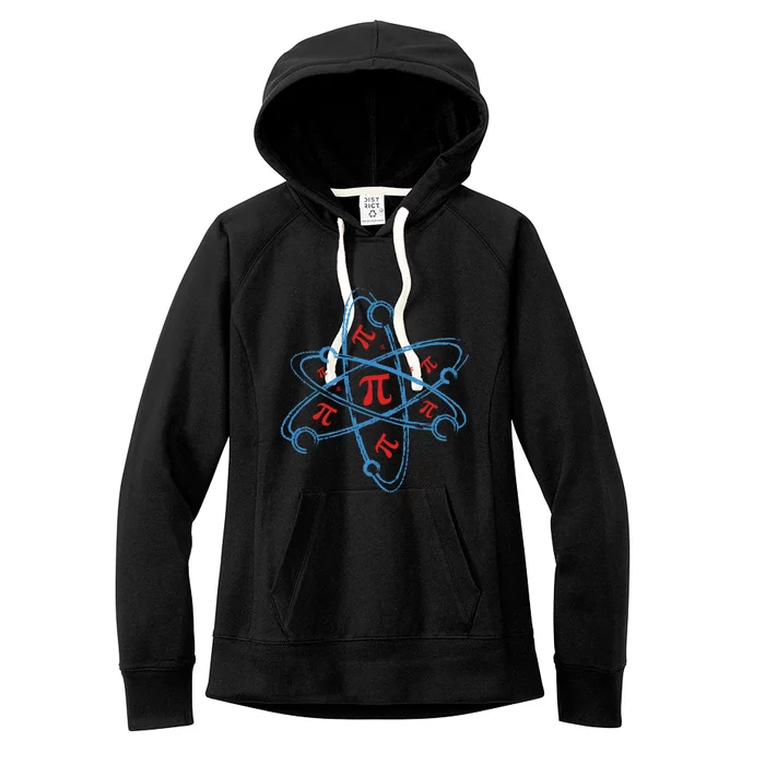 Atom Pi Math Science Stem Gift 3 14 Pi Day Gift Women's Fleece Hoodie