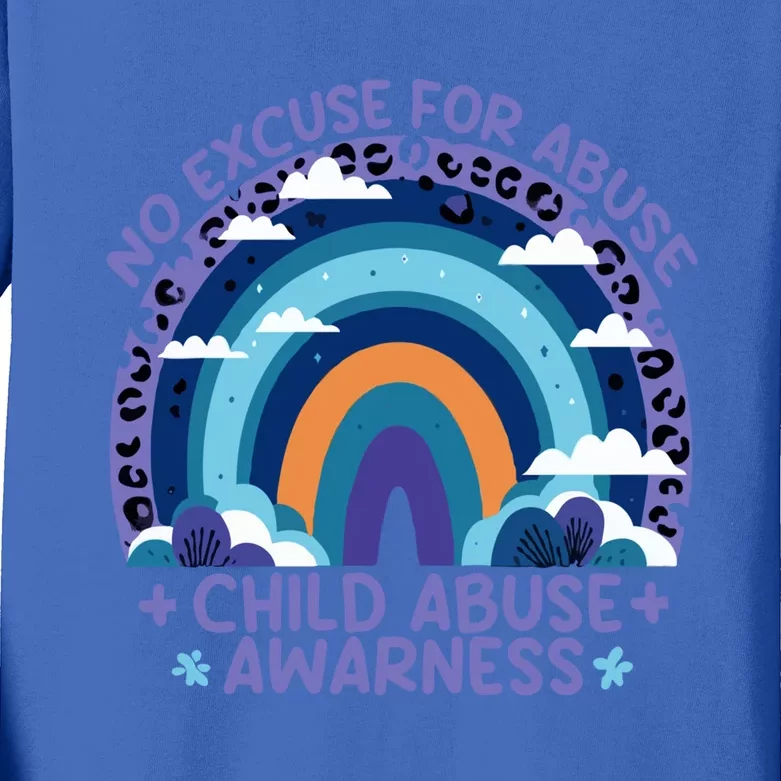 Abuse Prevention Month Awareness April Wear The Blue Gift Kids Long Sleeve Shirt