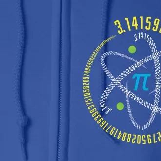 Atom Pi Math Science Stem Gift 3 14 Pi Day Meaningful Gift Full Zip Hoodie