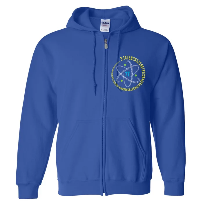 Atom Pi Math Science Stem Gift 3 14 Pi Day Meaningful Gift Full Zip Hoodie