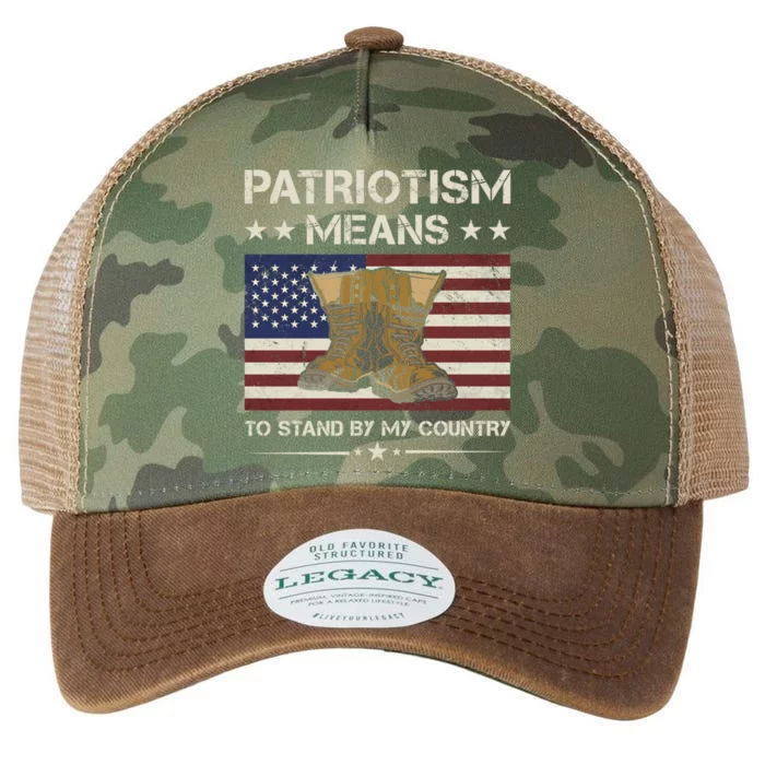 America Patriotism Means To Stand By My Country Army Veteran Gift Legacy Tie Dye Trucker Hat