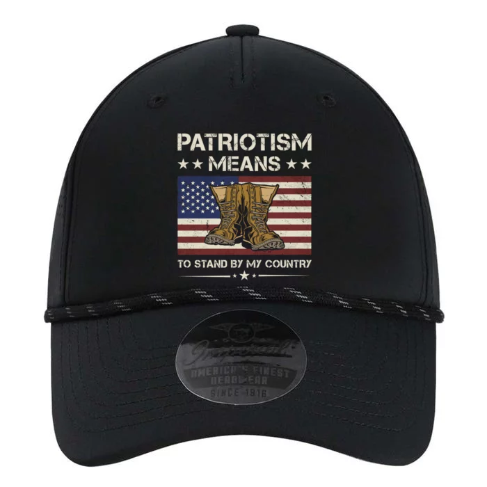 America Patriotism Means To Stand By My Country Army Veteran Gift Performance The Dyno Cap