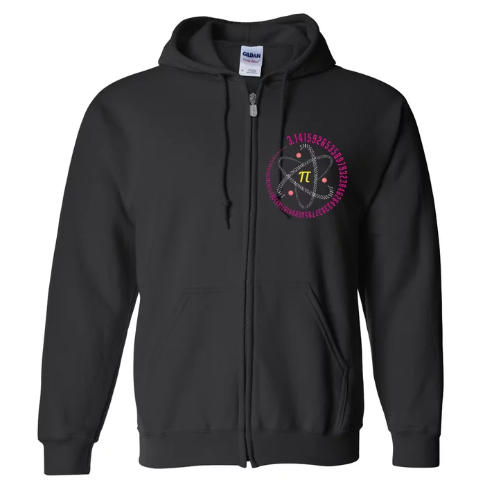 Atom Pi Math Science STEM Gift 3.14 Pi Day Full Zip Hoodie