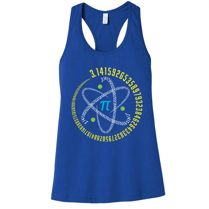 Atom Pi Math Science Stem Gift 3 14 Pi Day Gift Women's Racerback Tank