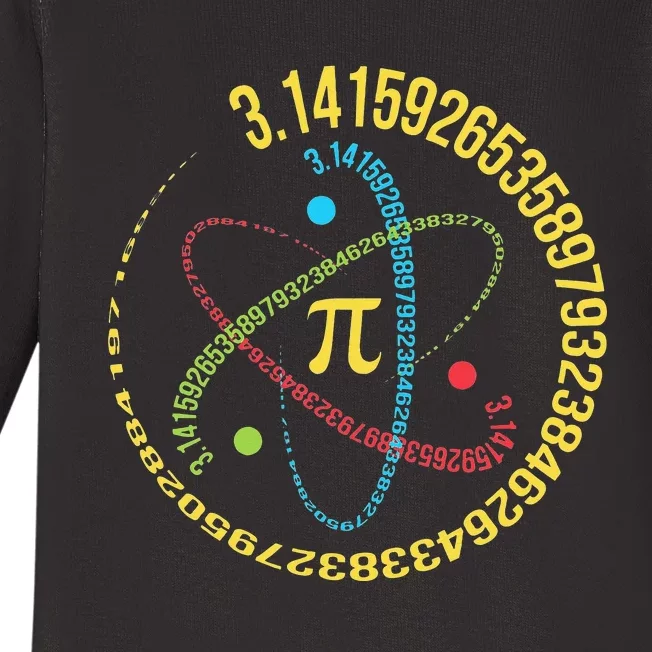 Atom Pi Math Science STEM Gifts 3.14 Pi Day Baby Long Sleeve Bodysuit