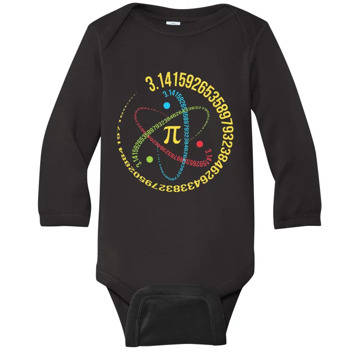 Atom Pi Math Science STEM Gifts 3.14 Pi Day Baby Long Sleeve Bodysuit