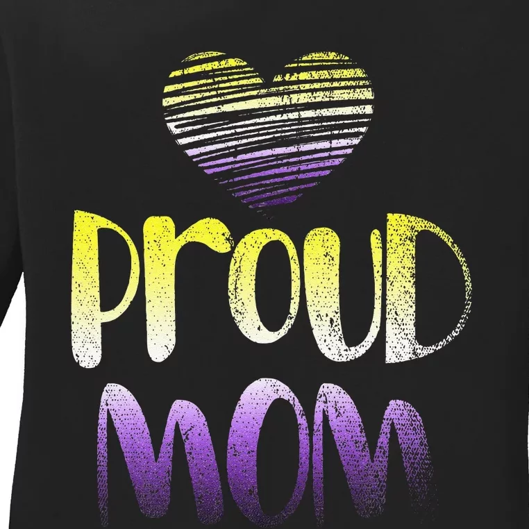 Agender Proud Mom Mothers Day Gift LGBT Pride Non Binary Ladies Long Sleeve Shirt