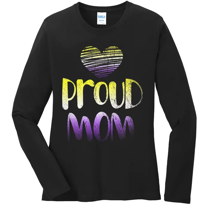 Agender Proud Mom Mothers Day Gift LGBT Pride Non Binary Ladies Long Sleeve Shirt