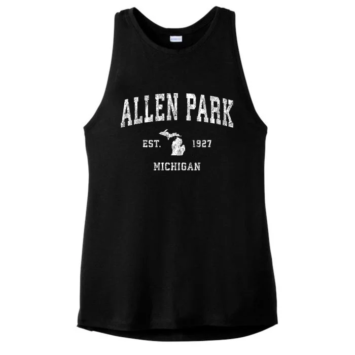 Allen Park Michigan Mi Vintage Sports Ladies Tri-Blend Wicking Tank