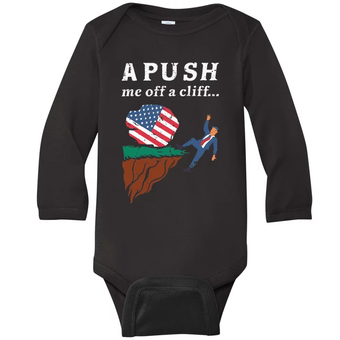 A Push Me Off A Cliff 2024 Funny Ap Exam Baby Long Sleeve Bodysuit