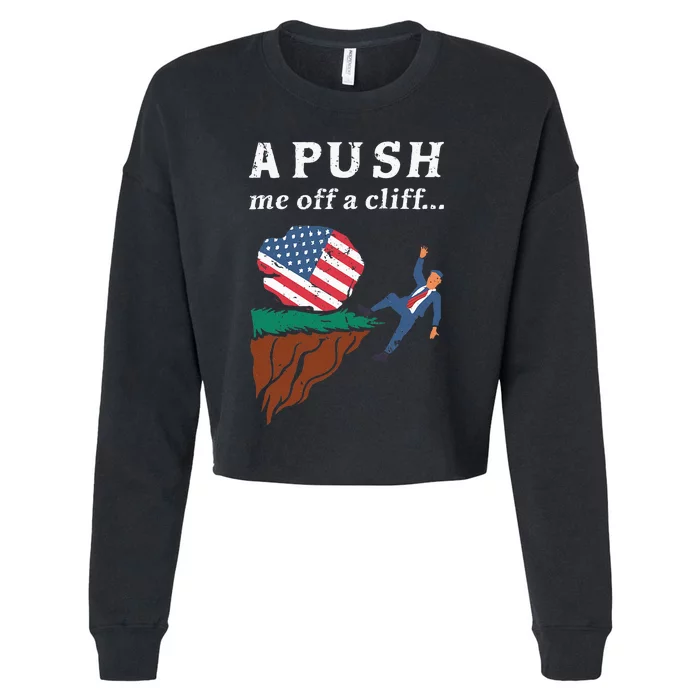 A Push Me Off A Cliff 2024 Funny Ap Exam Cropped Pullover Crew