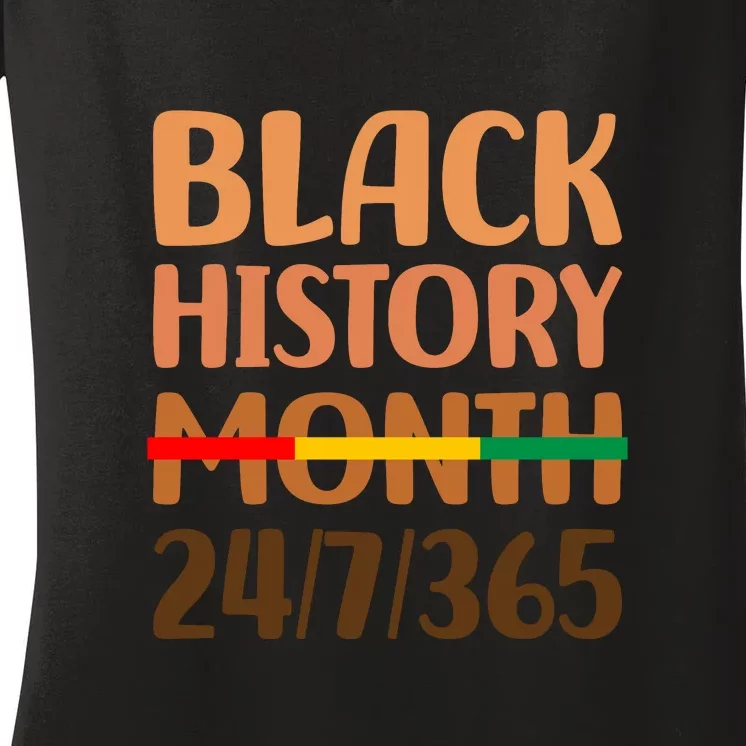 African Pride Melanin For Black History Month 24/7/365 Women's V-Neck T-Shirt