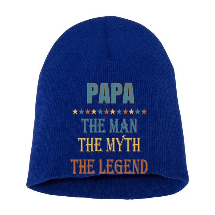 Affordable Papa Myth Legend Funny Gift For Grandparents Cute Gift Short Acrylic Beanie