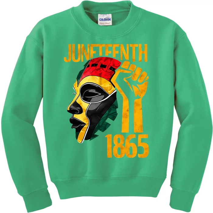 African Print Masks Juneteenth Independence Celebration 1865 Kids Sweatshirt