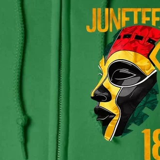 African Print Masks Juneteenth Independence Celebration 1865 Full Zip Hoodie