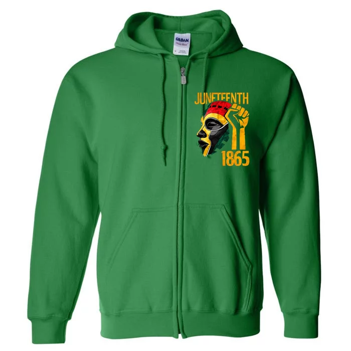 African Print Masks Juneteenth Independence Celebration 1865 Full Zip Hoodie