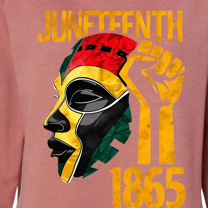 African Print Masks Juneteenth Independence Celebration 1865 Womens California Wash Sweatshirt