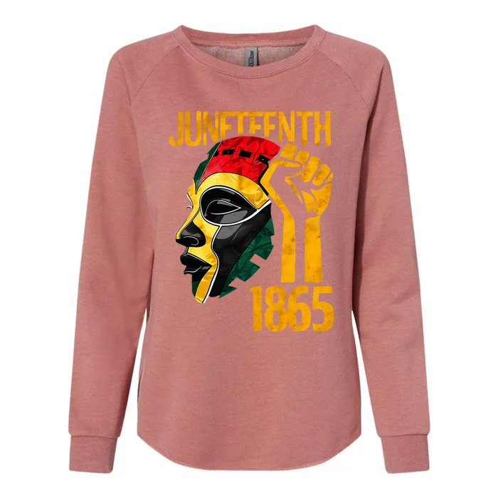 African Print Masks Juneteenth Independence Celebration 1865 Womens California Wash Sweatshirt