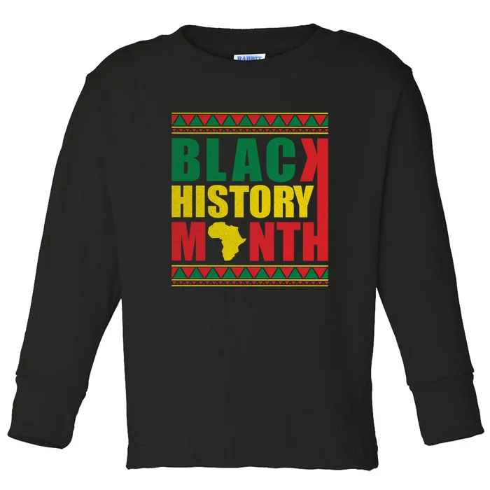 African Pride Melanin For Black History Month Gift Toddler Long Sleeve Shirt