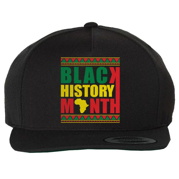 African Pride Melanin For Black History Month Gift Wool Snapback Cap