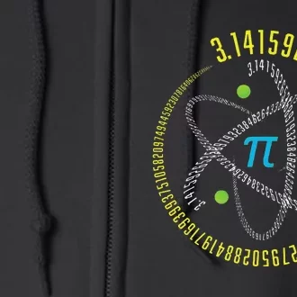 Atom Pi Math Science STEM Gift 3.14 Pi Day Full Zip Hoodie