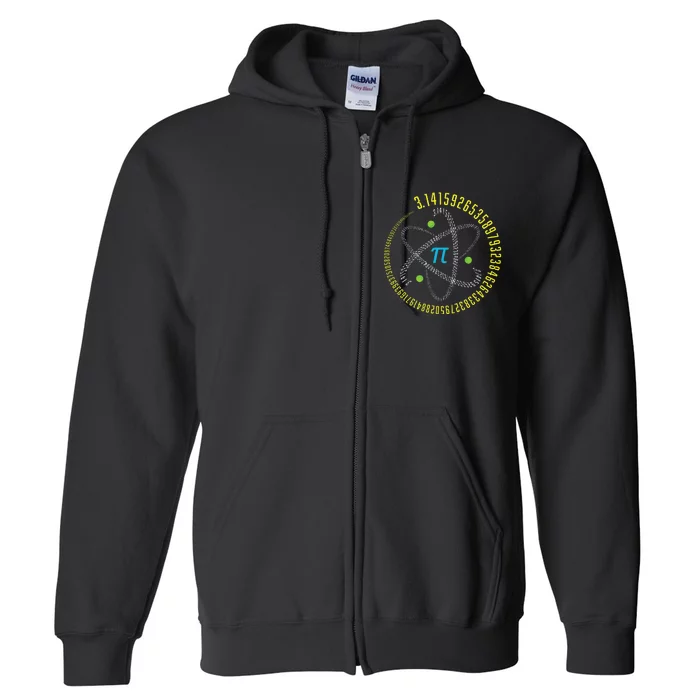 Atom Pi Math Science STEM Gift 3.14 Pi Day Full Zip Hoodie