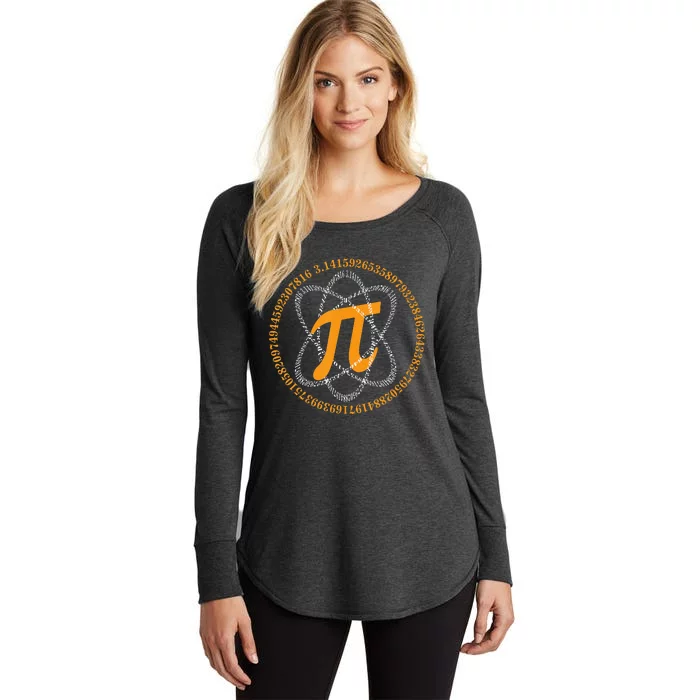 Atom PI Math Geek Science Lover Pi Day Women's Perfect Tri Tunic Long Sleeve Shirt