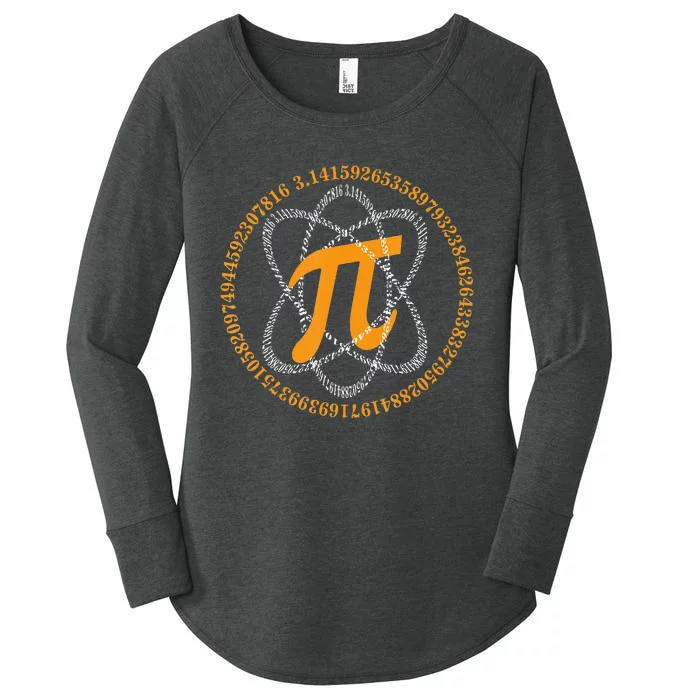 Atom PI Math Geek Science Lover Pi Day Women's Perfect Tri Tunic Long Sleeve Shirt