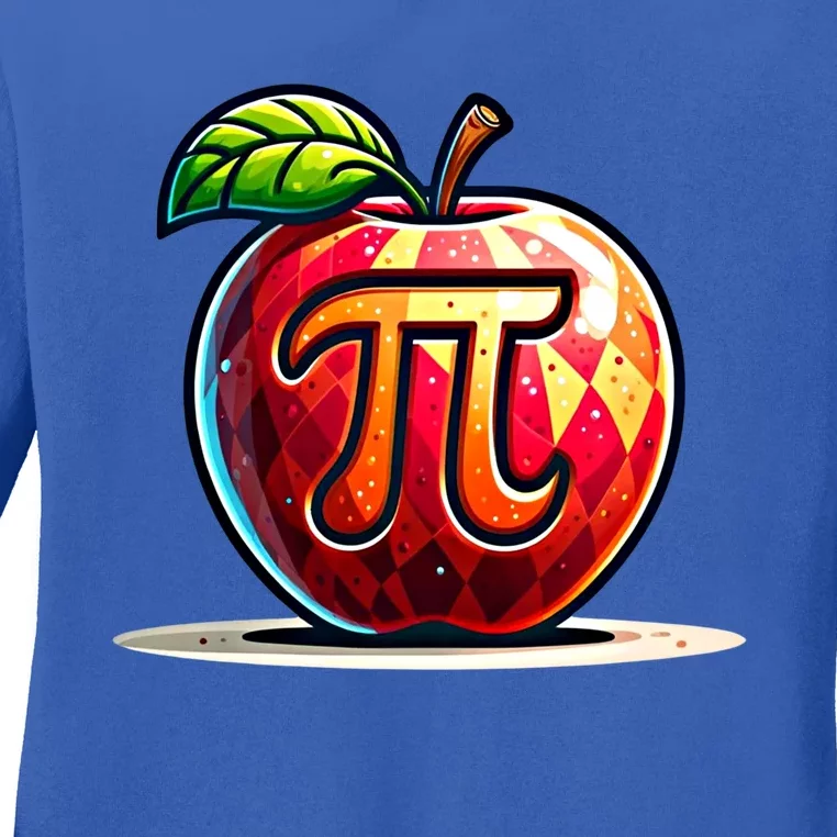 Apple Pi Math Lover Teacher Nerd Geek Funny Pi Day Gift Ladies Long Sleeve Shirt