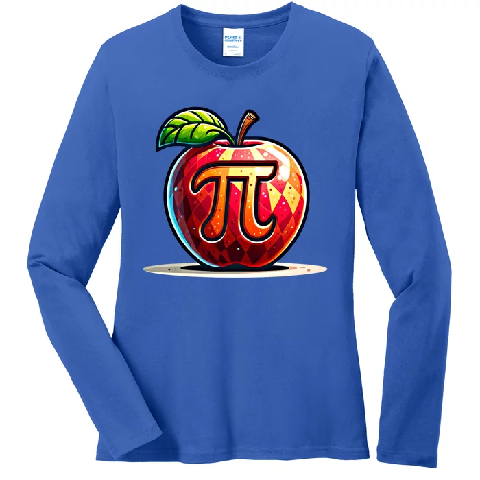 Apple Pi Math Lover Teacher Nerd Geek Funny Pi Day Gift Ladies Long Sleeve Shirt