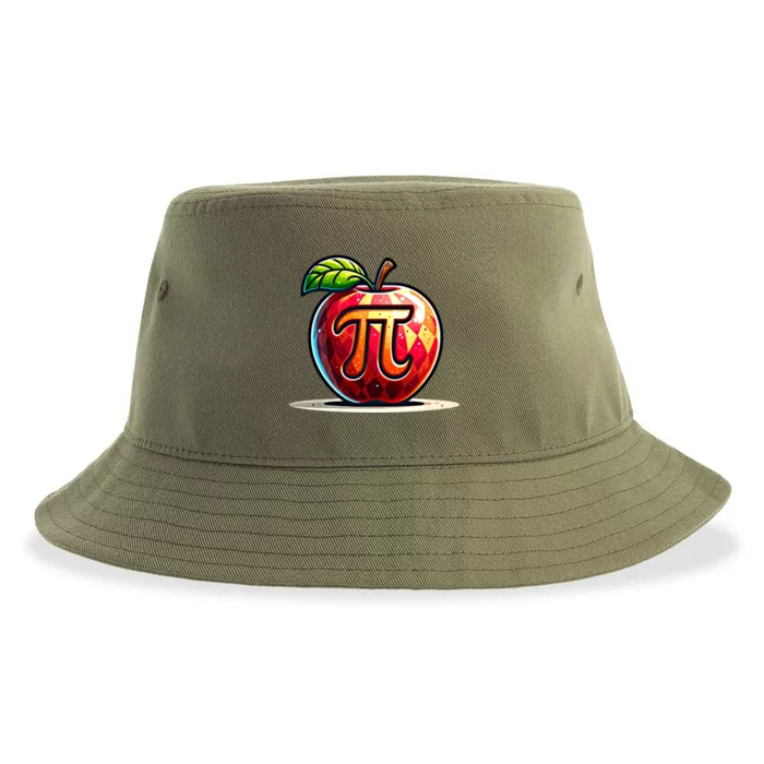 Apple Pi Math Lover Teacher Nerd Geek Funny Pi Day Gift Sustainable Bucket Hat