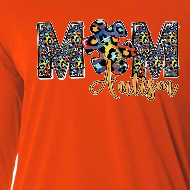 Autism Puzzle Mom Life Autistic Autism Awareness Mom Gift Cooling Performance Long Sleeve Crew