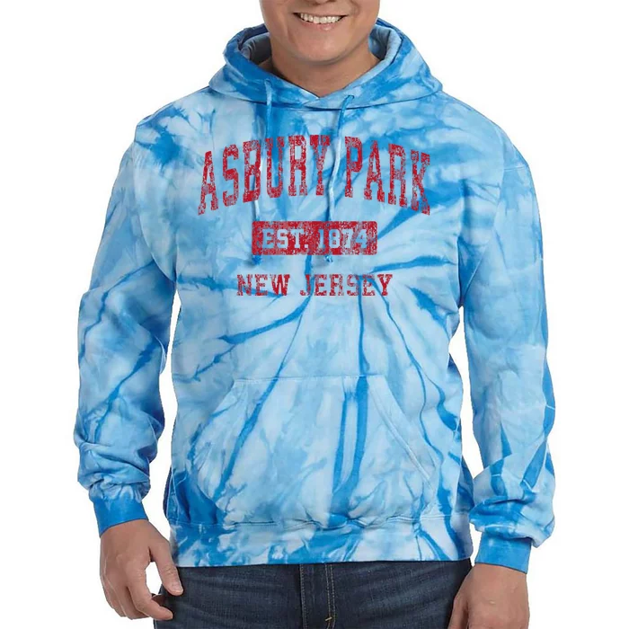 Asbury Park New Jersey Nj Vintage Sports Tie Dye Hoodie