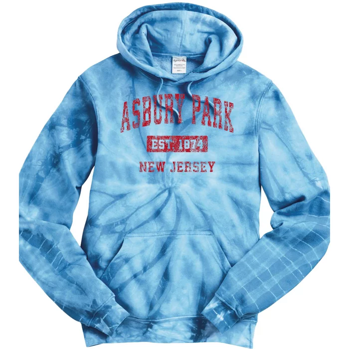 Asbury Park New Jersey Nj Vintage Sports Tie Dye Hoodie