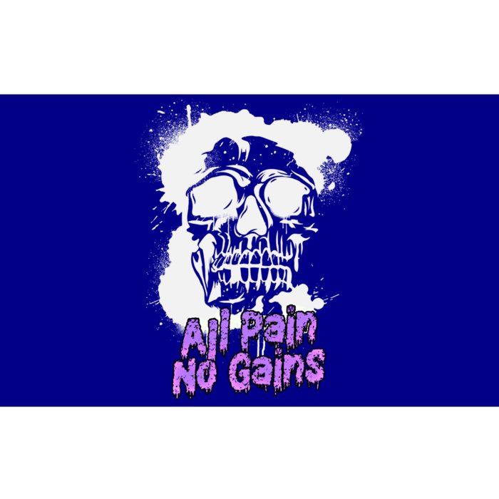 All Pain No Gains Weightlifting Powerlifting Skull Gift Bumper Sticker