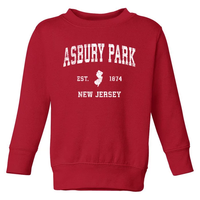 Asbury Park New Jersey Nj Vintage Sports Toddler Sweatshirt