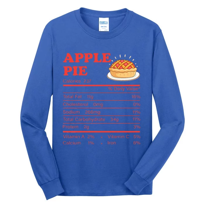 Apple Pie Nutrition Facts Thanksgiving Familly Tall Long Sleeve T-Shirt