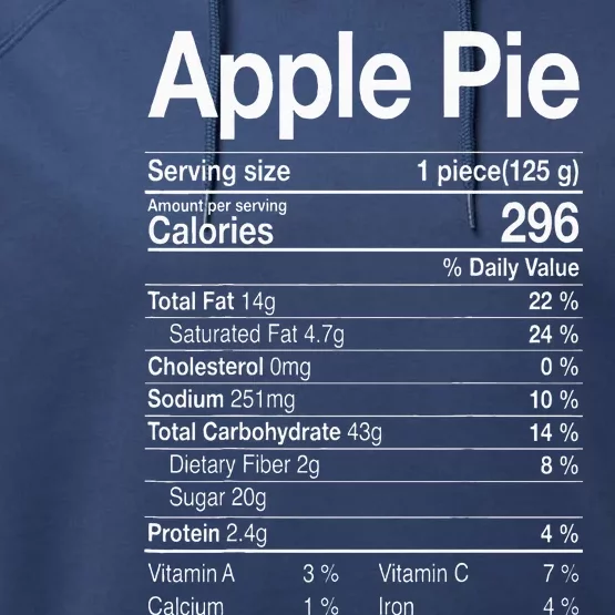 Apple Pie Nutrition Facts Label Costume Thanksgiving Gifts Performance Fleece Hoodie