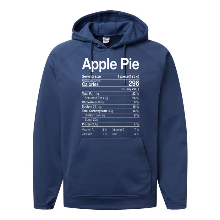 Apple Pie Nutrition Facts Label Costume Thanksgiving Gifts Performance Fleece Hoodie