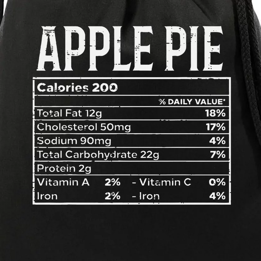 Apple Pie Nutrition Facts Food Matching Family Thanksgiving Drawstring Bag