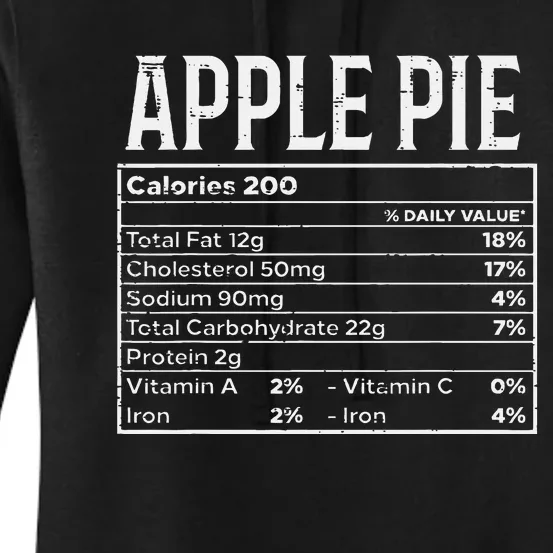 Apple Pie Nutrition Facts Food Matching Family Thanksgiving Women's Pullover Hoodie