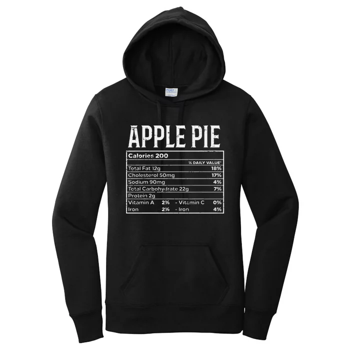 Apple Pie Nutrition Facts Food Matching Family Thanksgiving Women's Pullover Hoodie