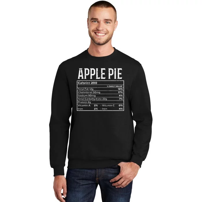 Apple Pie Nutrition Facts Food Matching Family Thanksgiving Tall Sweatshirt